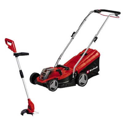 Einhell Газонокосарка+тример акумуляторна GE-CM 18/33 Li Set, PXC 18В, 1х4Аг, 33см, 30л, (3413260+3411123)
