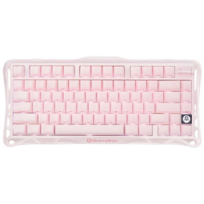 GravaStar Клавіатура механічна Mercury K1 80keys, GravaStar x Kailh Cheery Pink, EN/UKR, BT/WL/USB, Sakura Pink