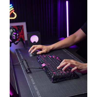 GravaStar Клавіатура механічна Mercury V75 Lite 75keys, Blackcore, USB-A, Transparent Black