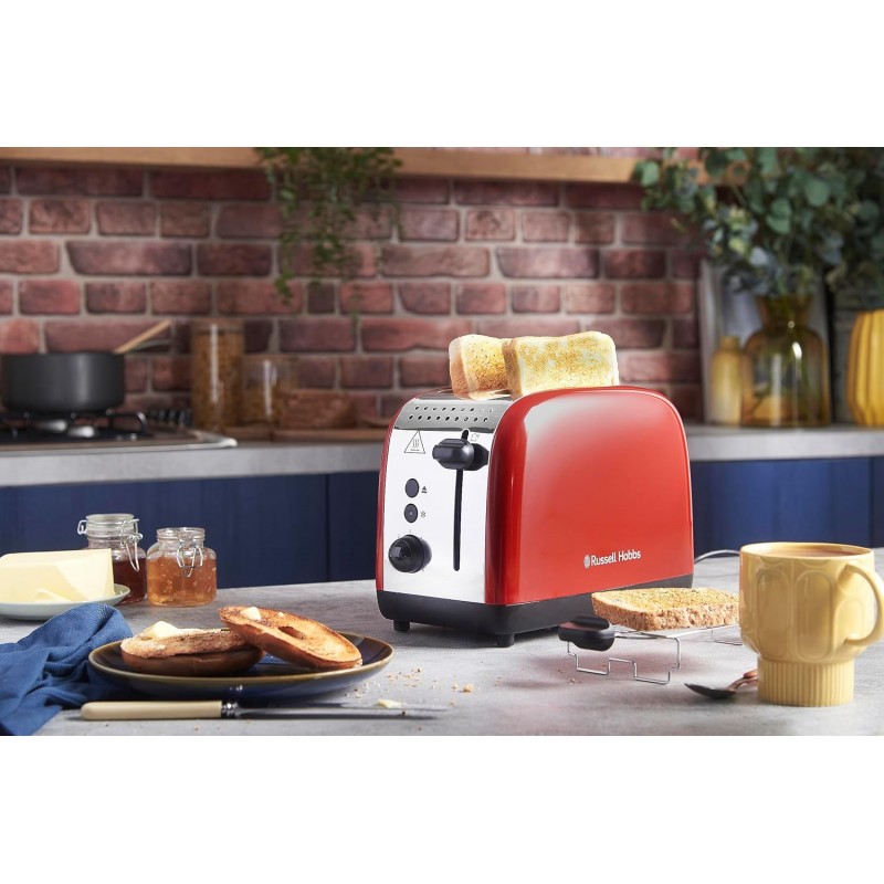 Russell Hobbs Тостер Colours Plus, 1600Вт, нержав., підігрів,разморозка, червоний