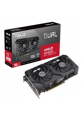 ASUS Відеокарта Radeon RX 7600 XT 16GB GDDR6 DUAL OC DUAL-RX7600XT-O16G