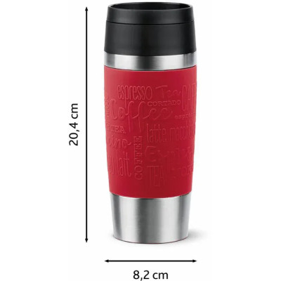 Tefal Термочашка Travel Mug Classic, 360мл, нержавіюча сталь, червоний