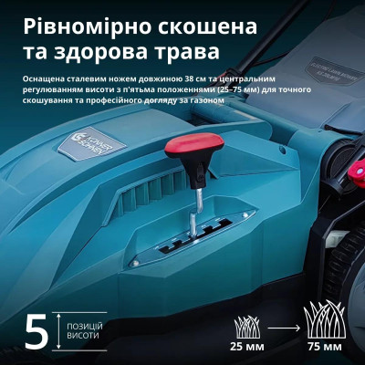 Könner & Söhnen Газонокосарка мережева KS 38LM16 1600Вт 38см 40л 25-75мм 13.2кг