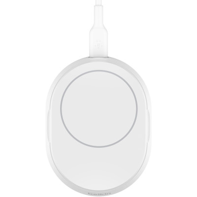 Belkin Зарядний пристрій бездротовий 15Вт Magnetic Stand Qi2, адаптер 20Вт USB-C, білий