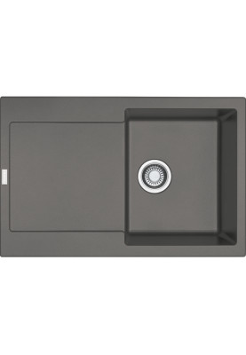 Franke Мийка кухонна Maris, фраграніт, прямокутник, з крилом, 780х500х200мм, чаша - 1, врізна, MRG 611, сірий камінь