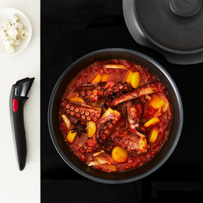 Tefal Набір посуду Tefal Ingenio Inspiration, 6предметів, алюміній, скло, бакеліт, чорний Tefal Набір посуду Tefal Ingenio Inspiration, 6предметів, алюміній, скло, бакеліт, чорний
