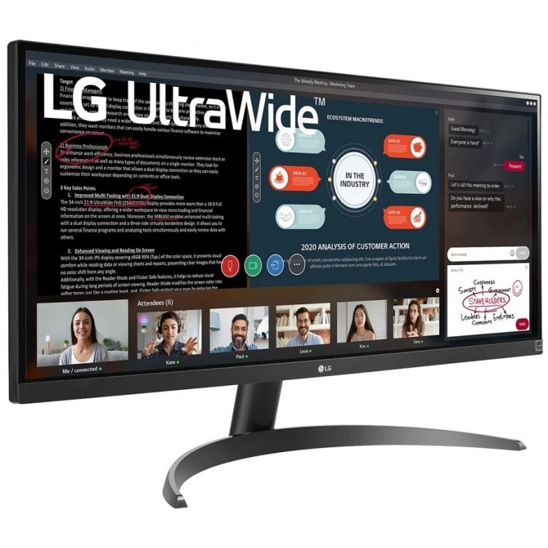 LG Монітор 29" 29WP500-B 2xHDMI, Audio, IPS, 2560x1080, 21:9, sRGB99%, FreeSync, HDR10