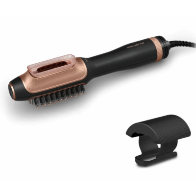 Rowenta Фен-щітка Reverso Dry&Brush 2в1, 1200Вт, 3 режими, іоніз-я, хол. обдув, насадок-2, кераміка, чорний-золотистий