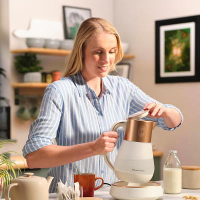 Russell Hobbs Електрочайник Calm, 1.7л, скло, біло-мідний