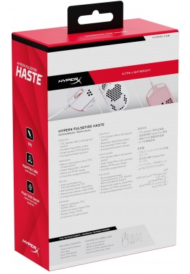 HyperX Миша Pulsefire Haste USB, White/Pink