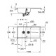 Grohe Мийка кухонна K400, граніт, прямокут., з крилом, 1000x500x205мм, чаша - 2, врізна, сірий граніт