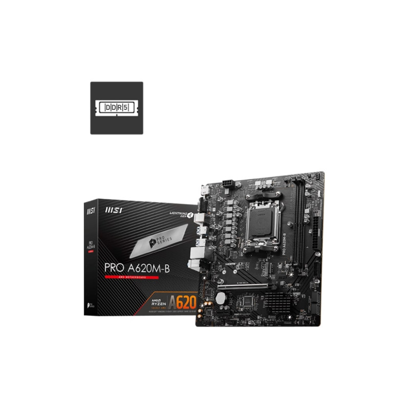 MSI Материнcька плата PRO A620M-B sAM5 A620 2xDDR5 M.2 HDMI D-Sub mATX