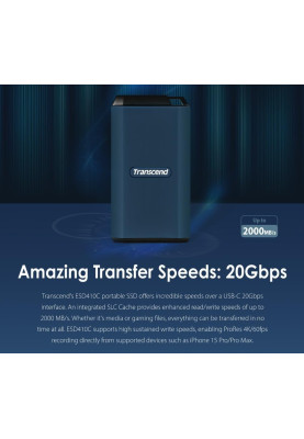 Transcend Портативний SSD 1TB USB 3.2 Gen 2x2 Type-C ESD410C