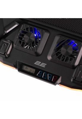 2E Gaming Підставка для ноутбука CPG-011, до 17.3", 1xUSB-A, 1xUSB-C, LCD, RGB, чорний