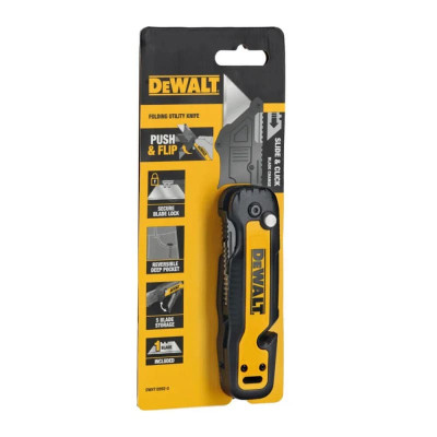 DeWALT Ніж будівельний трапецієподібний складний DeWALT, з фіксованим лезом, корпус пластик, 82мм DeWALT Ніж будівельний трапецієподібний складний DeWALT, з фіксованим лезом, корпус пластик, 82мм