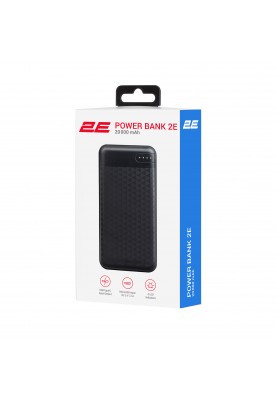 2E Портативний зарядний пристрій 20000mAh, DC 5V, 2.1A, Type-C, MicroUSB, USB-А, black