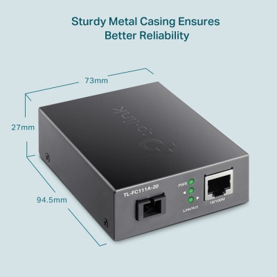 TP-Link Медіаконвертер FC111A-20 1xFE, 100Base-LX, SM, WDM, 20km, SC