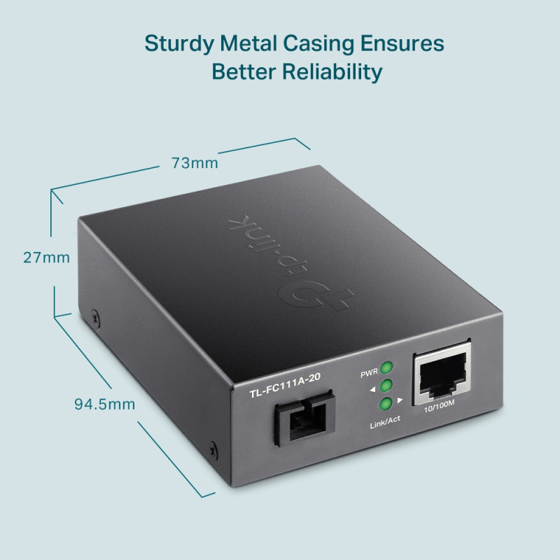 TP-Link Медіаконвертер FC111A-20 1xFE, 100Base-LX, SM, WDM, 20km, SC