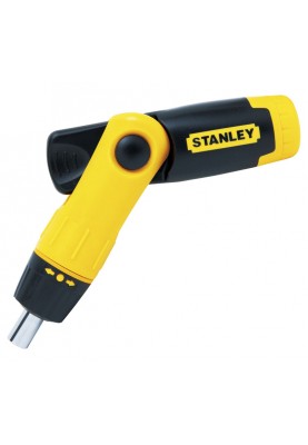 Stanley Викрутка Pistol Grip Ratchet, бітотримач реверсний 1/4", 20 біт, кейс