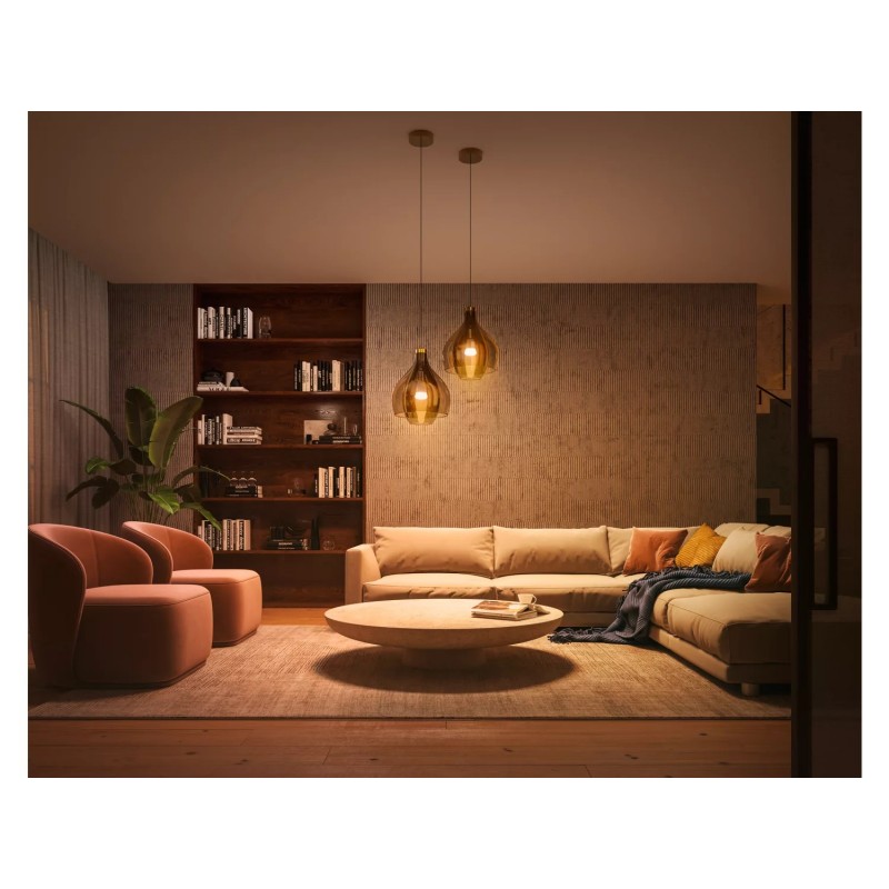 Philips Hue Лампа розумна E27, 11W(60Вт), 2200K-6500K, Tunable white, ZigBee, Bluetooth, димування