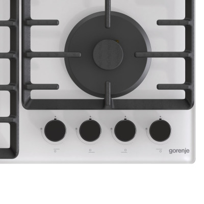 Gorenje Варильна поверхня газова на склі, 60см, чавун, білий Gorenje Варильна поверхня газова на склі, 60см, чавун, білий