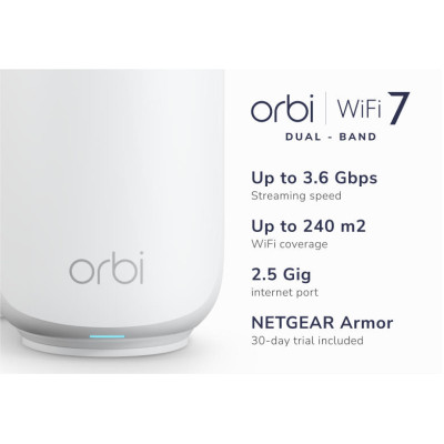 NETGEAR Система WiFi-Mesh Orbi RBE372 BE5000, 2мод, білий