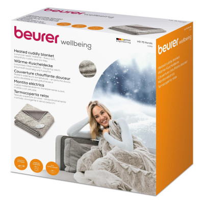 Beurer Електрогрілка Beurer традиційна форма, 180х130см, 100Вт, 6 режимів, фліс, сірий