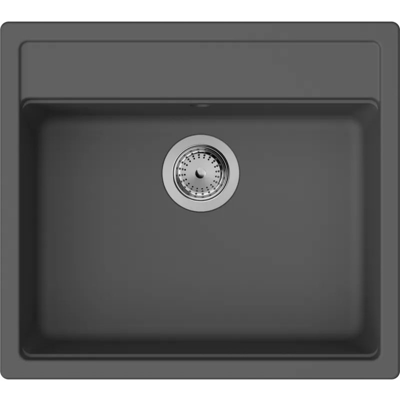 Hansgrohe Мийка кухонна S52, граніт, прямокутник, без крила, 550х490х190мм, чаша - 1, врізна, S520-F510, чорний графіт