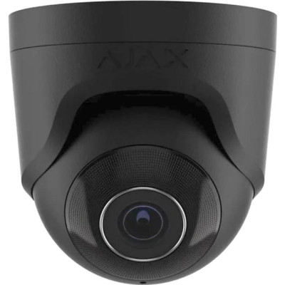Ajax IP-Камера дротова TurretCam, 8мп, 4мм, Poe, True WDR, IP 65, ІЧ 35м, аудіо, кут огляду 75°до 85°, купольна, чорна