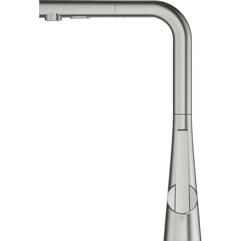 Grohe Змішувач для кухні Scala, довж.виливу - 205мм, поворотний/витяжний, 1важіль, супер сталь