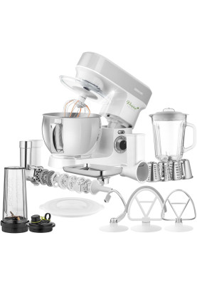Sencor Кухонная машина 1200Вт, чаша-метал, корпус-пластик, насадок-19, білий