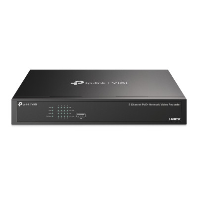 TP-Link IP-відеореєстратор TP-LINK VIGI NVR1008H-8MP, 8 каналів Poe, 2xUSB, H265+, 1xHDD, до 16 ТБ, чорний