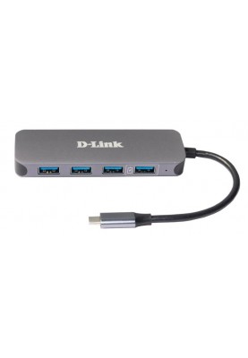 D-Link USB-Концентратор DUB-2340 3xUSB3.0, 1xUSB3.0 (Швидка зарядка), 1xUSB-C/PD, USB-C