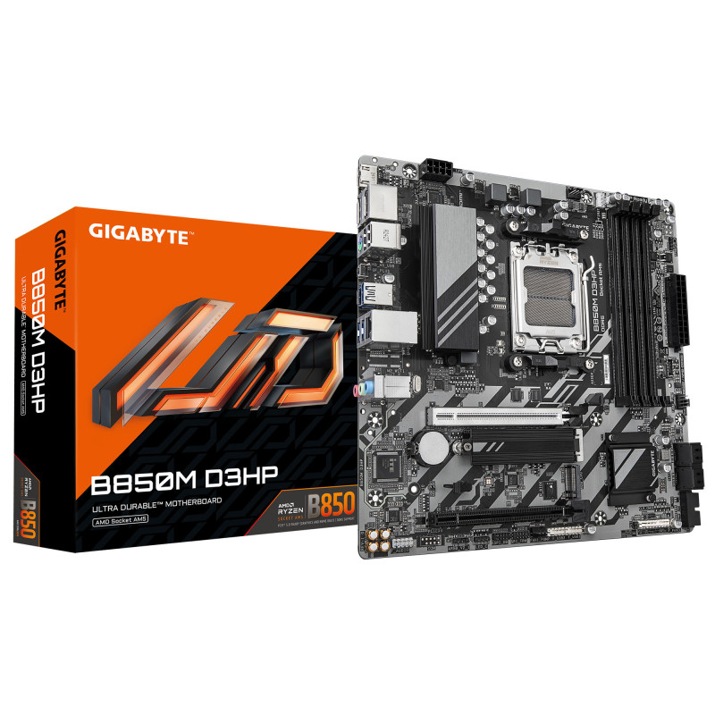Gigabyte Материнська плата B850M D3HP sAM5 B850 4xDDR5 M.2 HDMI DP mATX