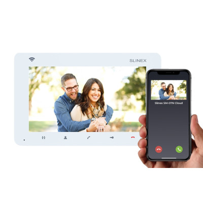Slinex Відеодомофон SM-07N Cloud, IPS 7`, детектор руху, переадресація, білий Slinex Відеодомофон SM-07N Cloud, IPS 7`, детектор руху, переадресація, білий