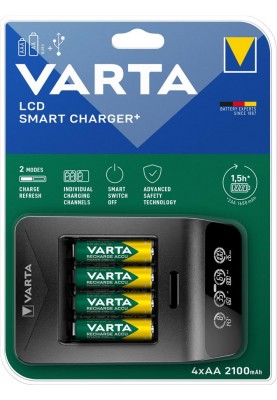 VARTA Зарядний пристрій LCD Smart Plus CHARGER+4xAA 2100 mAh