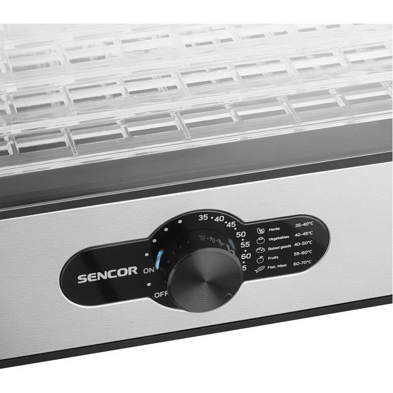 Sencor Сушка для продуктів SFD950SS, 240Вт, 5 піддонів