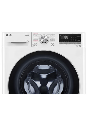 LG Прально-сушильна машина фронтальна, 9(6)кг, 1400, А, 56см, дисплей, пара, інвертор, білий