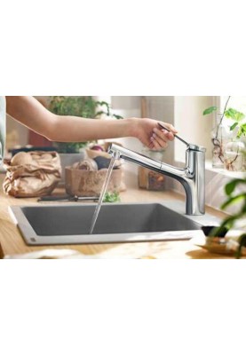 Hansgrohe Набір для кухні, гранітна мийка S520-F345 + зміш. Zesis M33, сірий камінь-сталь