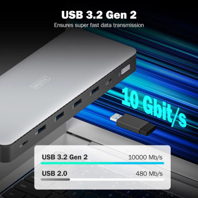 Digitus Док-станція USB-C > 3xHDMI/2xDP/4xUSB-A/USB-C/RJ45/DC/Audio