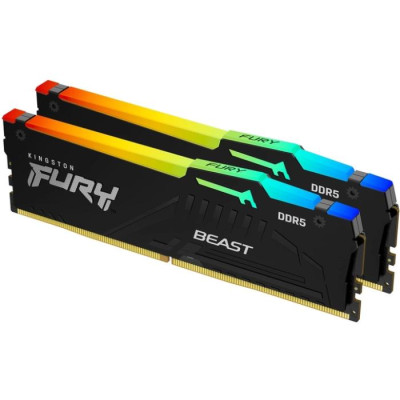 Kingston Пам'ять ПК DDR5 128GB KIT (64GBx2) 5600 FURY Beast RGB