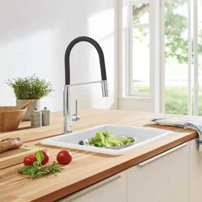 Grohe Змішувач для кухні  Concetto, довж.виливу - 235мм, поворотний/гнучкий, 1важіль, хром