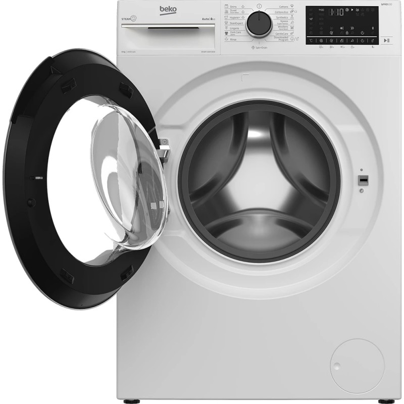 Beko Пральна машина фронтальна, 8кг, 1400, A+++, 55см, дисплей, пар, інвертор, білий