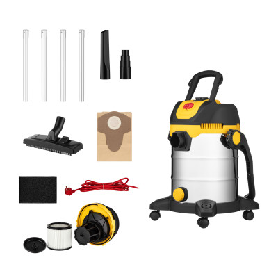 2E Пилосос професійний 2E PowerClean 20S 1200Вт 17кПа контейнер 20л розетка 220В/2000В волозі/сусі