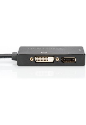 Digitus Перехідник HDMI - DP+DVI+VGA UHD 4K, M-F/F/F, 3 in 1