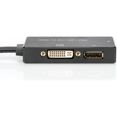 Digitus Перехідник HDMI - DP+DVI+VGA UHD 4K, M-F/F/F, 3 in 1