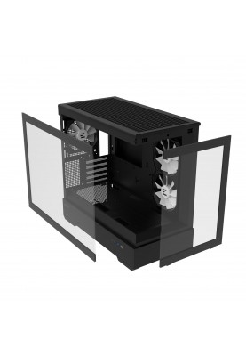 Zalman Корпус P30 black без БЖ 1xUSB3.0, 1xUSB Type-C 3x120мм ARGB VGA 420мм LCS ready TG Front/Side Panel mATX чорний
