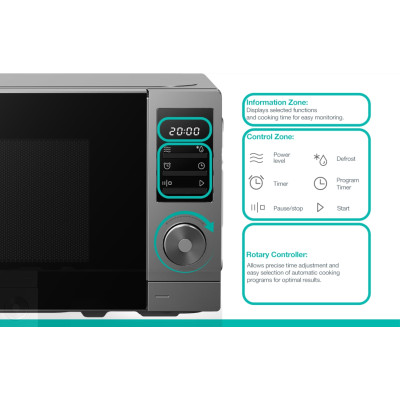 Gorenje Мікрохвильова піч Gorenje, 20л, електр. керув., 700Вт, дисплей, нерж Gorenje Мікрохвильова піч Gorenje, 20л, електр. керув., 700Вт, дисплей, нерж