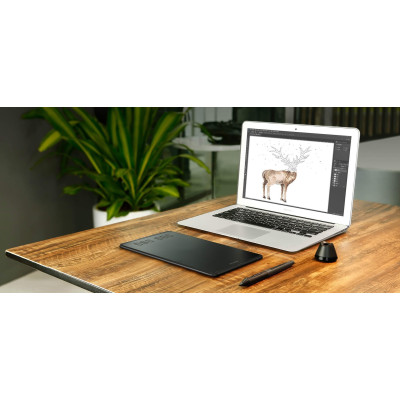 Huion Графічний планшет 6.3"x3.9" H640P, microUSB, чорний