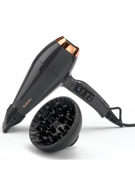 BaByliss Фен Air Pro, 2200Вт, 2 режими, дифузор, іоніз-я, хол. обдув, чорний